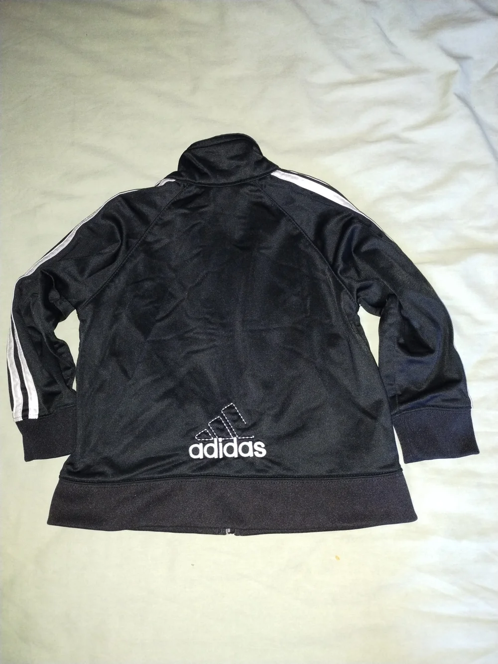 adidas Black Jacket with White Shoulder Stripes